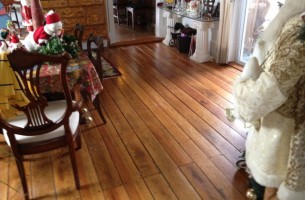 Wood Floor in Home Decorated for Christmas
