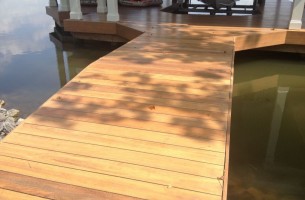 Cumaru Boat Dock after sanding