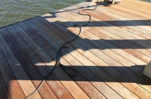 Cumaru Dock before being refinished