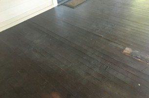 Iron wood deck before