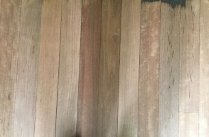 Ironwood deck during sanding process
