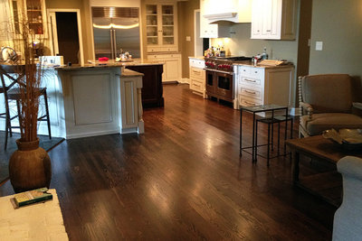 Hardwood Flooring leading into Kitchen