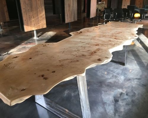 Nappa Burl Table made by Auten Wideplank Flooring